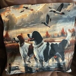 Dog and Duck Print Decorative Pillow